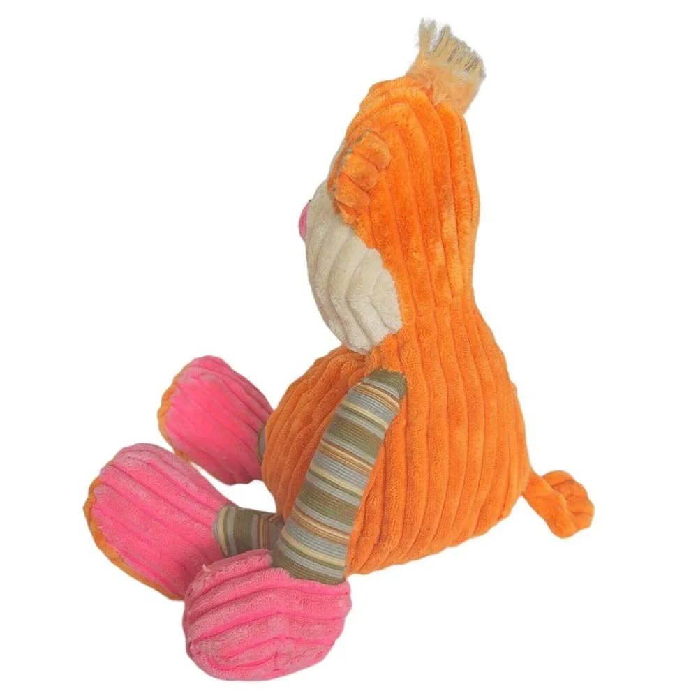 Fiesta 15” Colorful Corduroy Ribbed Monkey Plush stuffed Toy Well Loved See Pics